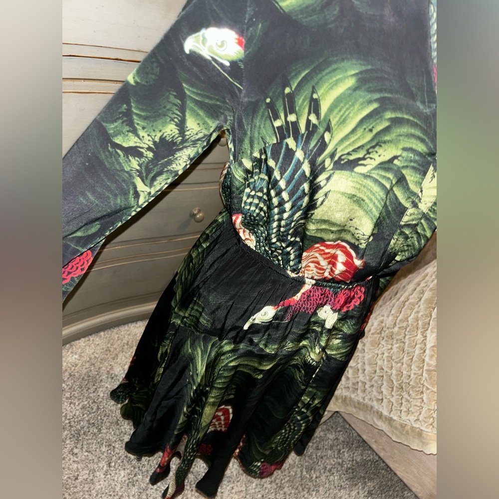 All Saints Tropical Print Long Sleeve Dress - Picture 3 of 5